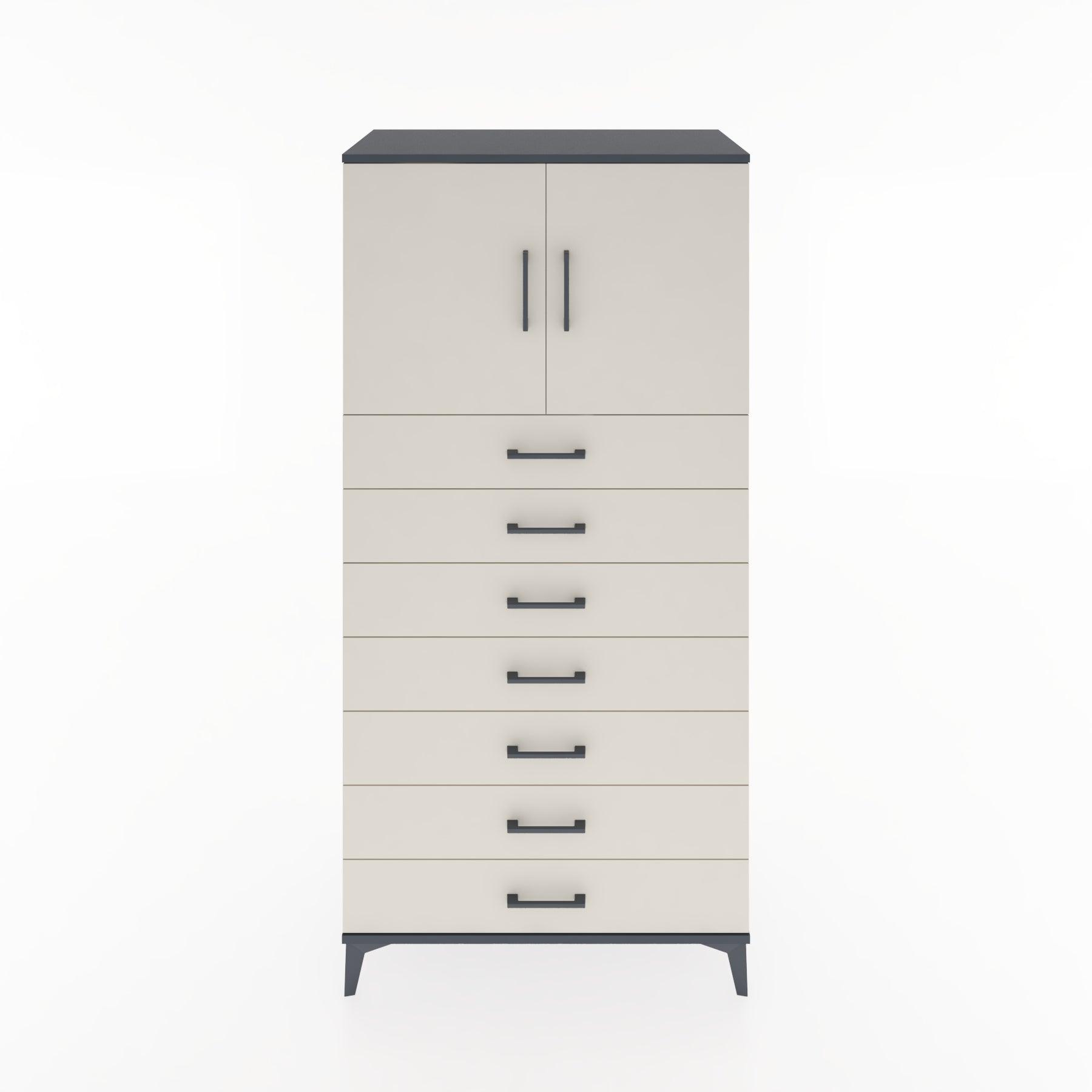 Woodntry Modular Cabinet Anthracite 88x44x170 cm with Doors and Drawers KC2-2