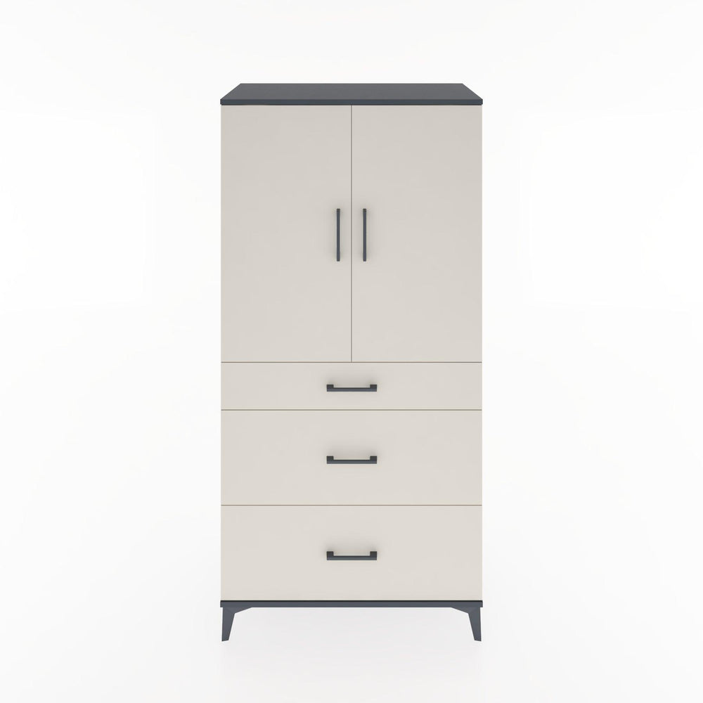 Woodntry Modüler Dolap Antrasit 88x44x170 cm Kapaklı ve Çekmeceli KC20-2