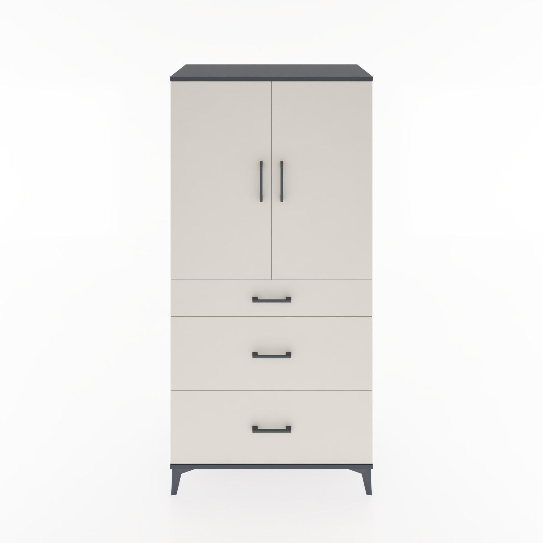 Woodntry Modular Cabinet Anthracite 88x44x170 cm with Doors and Drawers KC20-2