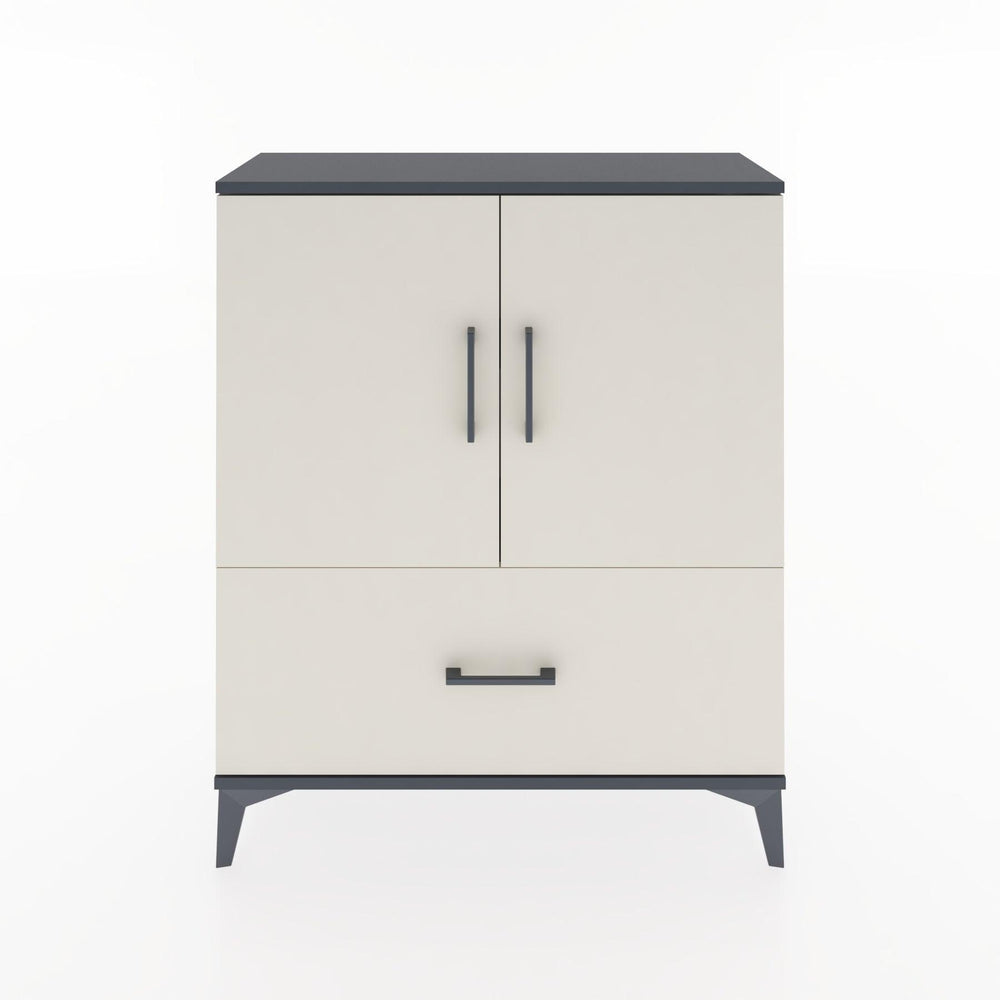 Woodntry Modüler Şifonyer Antrasit 88x30x94 cm Kapaklı ve Çekmeceli KC10-2