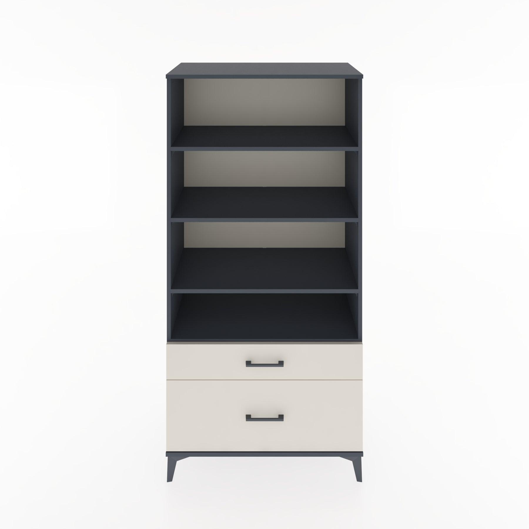 Woodntry Modular Cabinet Anthracite 88x44x170 cm with Drawers and Shelves CR43-2
