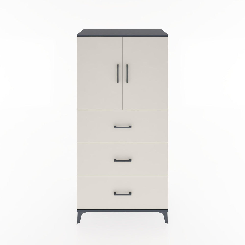 Woodntry Modüler Dolap Antrasit 88x44x170 cm Kapaklı ve Çekmeceli KC24-2