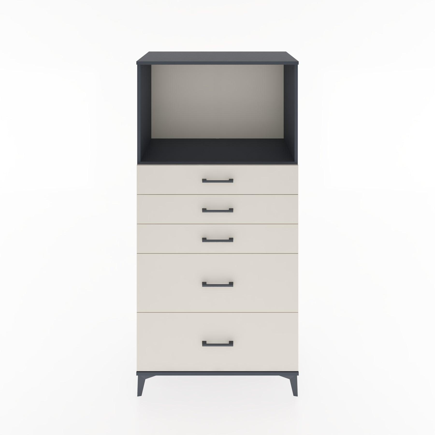 Woodntry Modular Cabinet Anthracite 88x44x170 cm with Drawers and Shelves CR46-2
