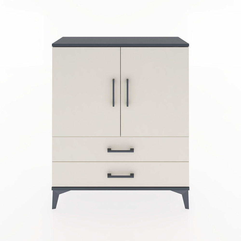 Woodntry Modüler Şifonyer Antrasit 88x30x94 cm Kapaklı ve Çekmeceli KC6-2