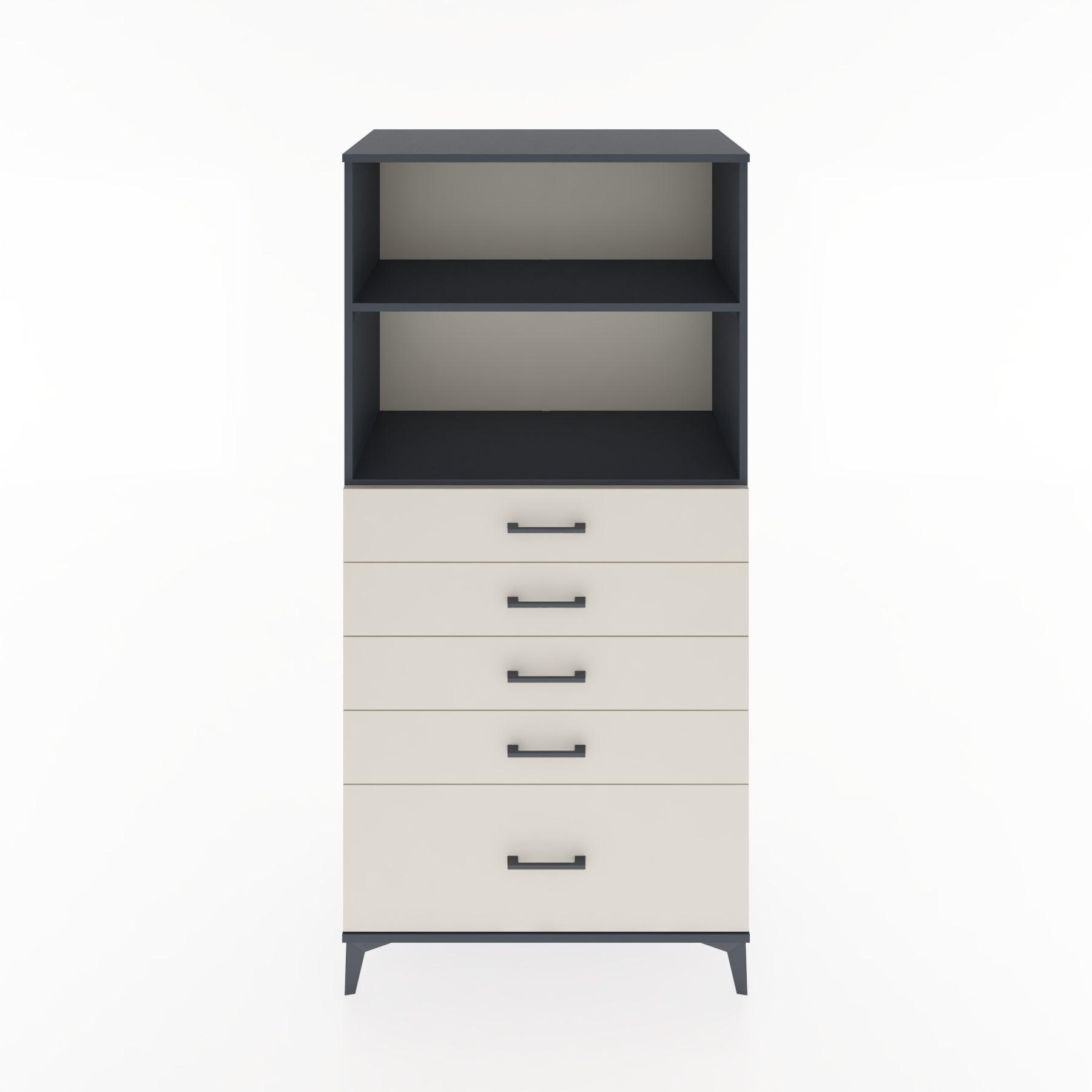 Woodntry Modular Cabinet Anthracite 88x44x170 cm with Drawers and Shelves CR40-2