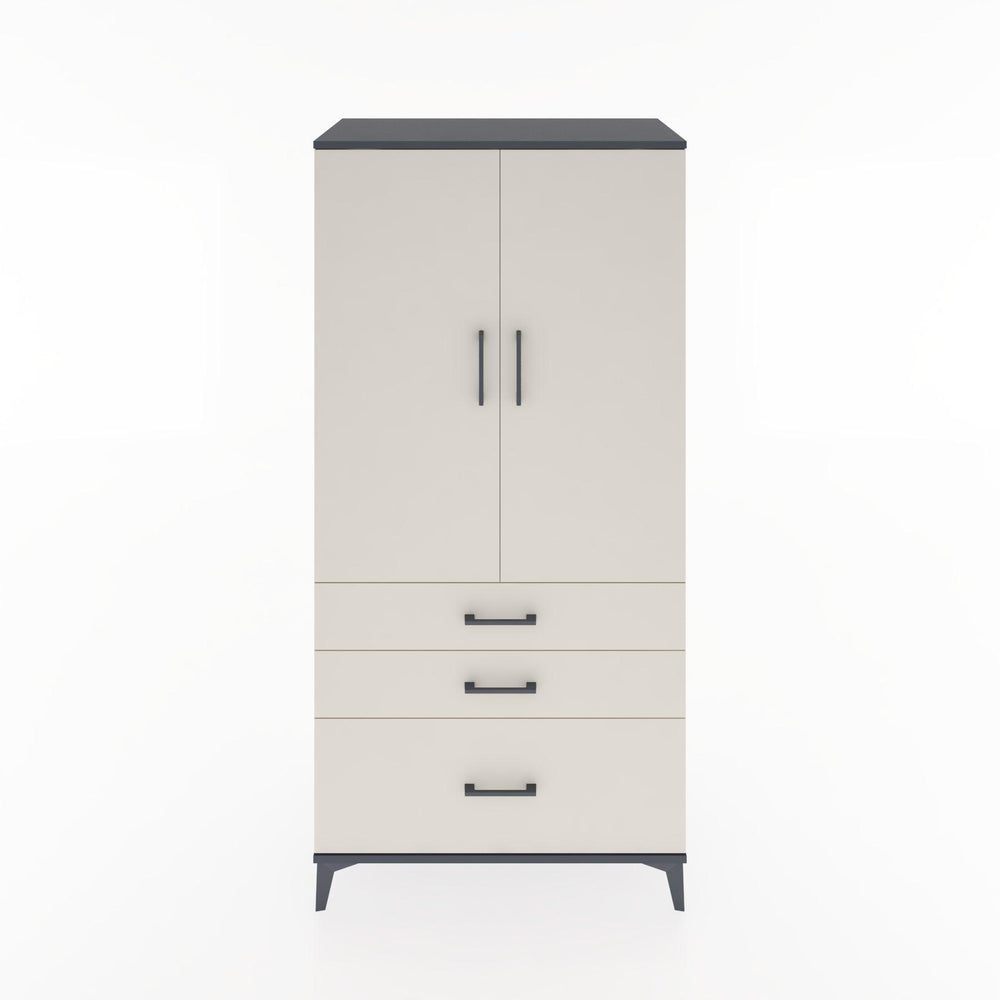 Woodntry Modüler Dolap Antrasit 88x44x170 cm Kapaklı ve Çekmeceli KC14-2