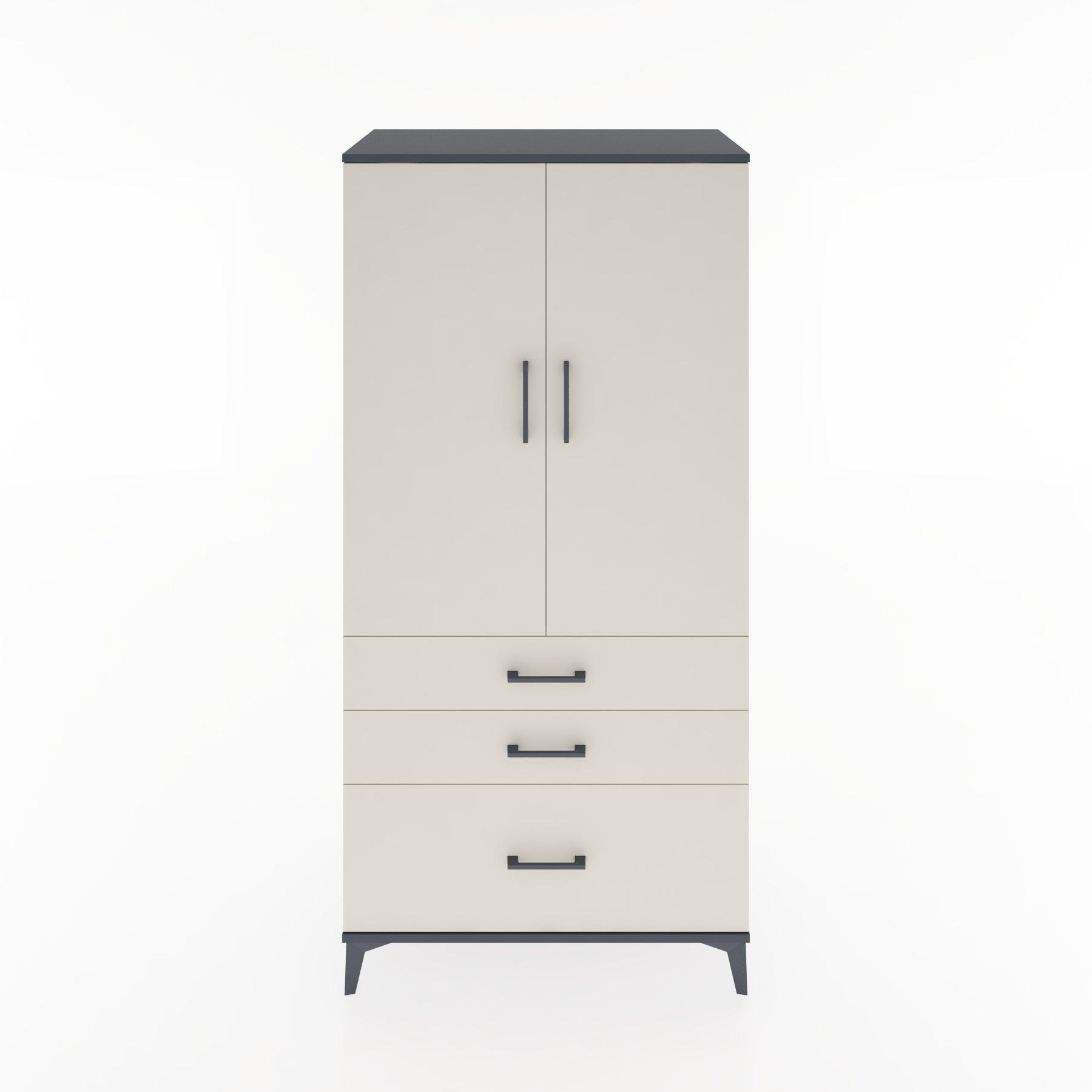 Woodntry Modular Cabinet Anthracite 88x44x170 cm with Doors and Drawers KC14-2