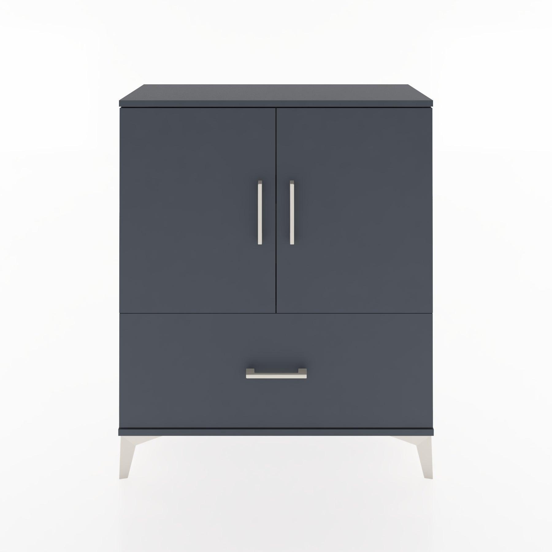 Woodntry Modüler Şifonyer Antrasit 88x30x94 cm Kapaklı ve Çekmeceli KC10-2
