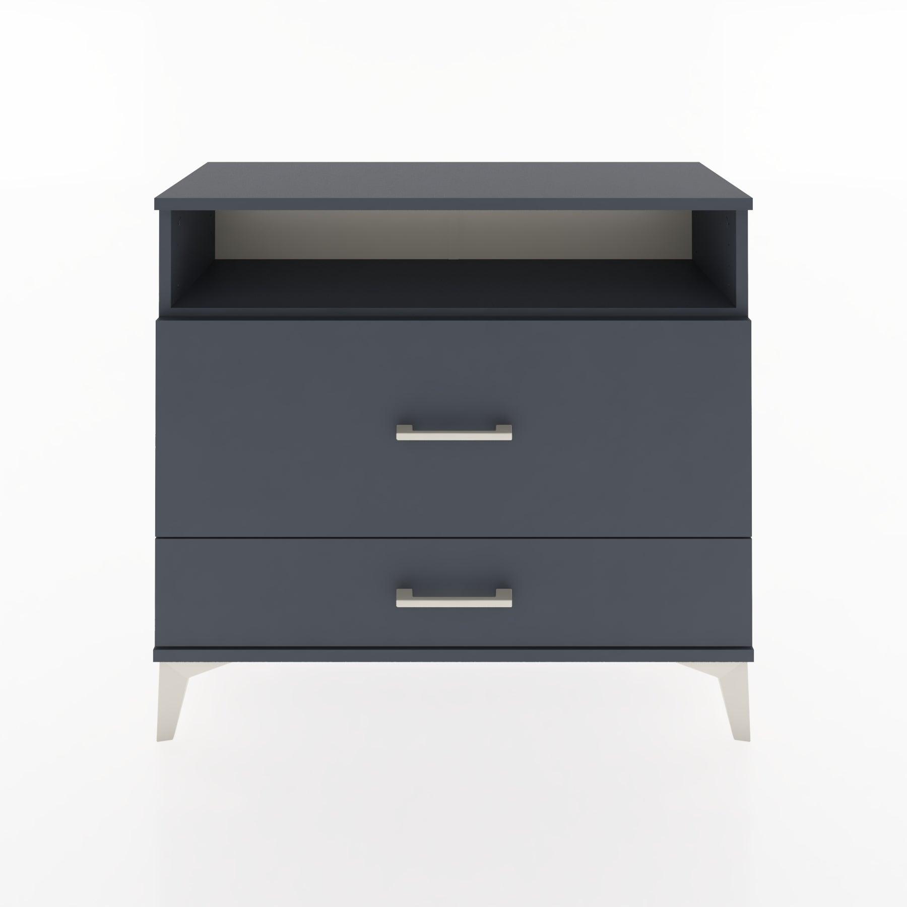 Woodntry Modüler Şifonyer İki Çekmeceli V7 88x30x68 cm Antrasit - Woodntry
