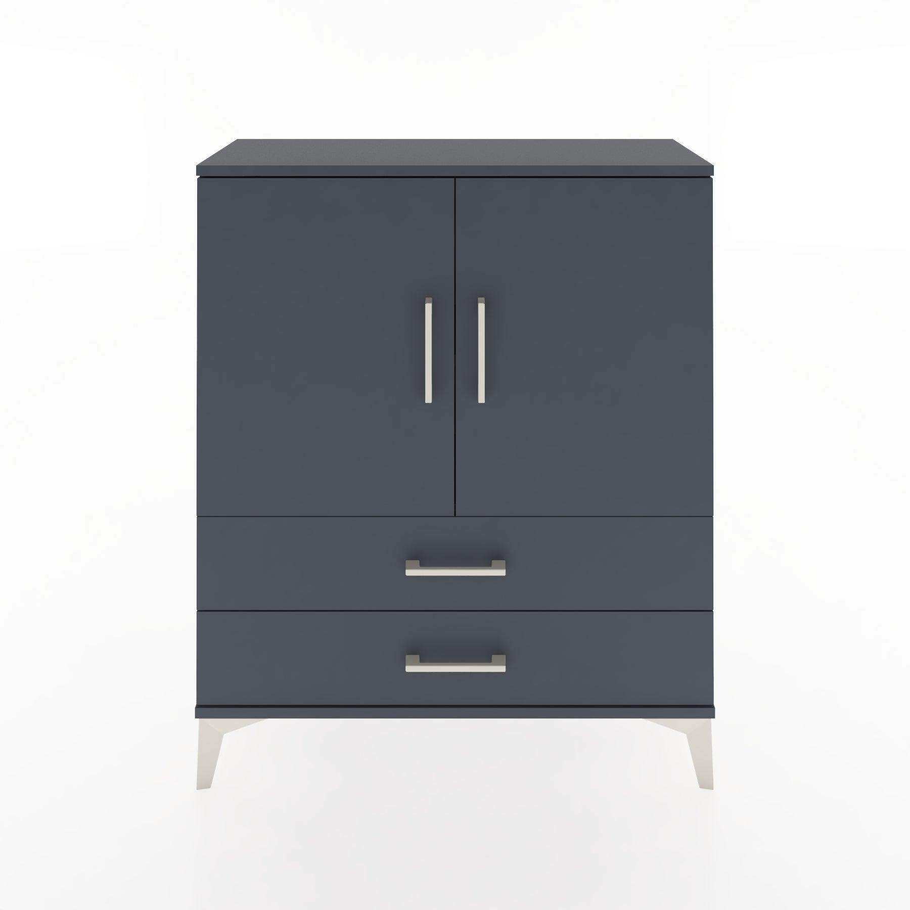 Woodntry Modüler Şifonyer Antrasit 88x30x94 cm Kapaklı ve Çekmeceli KC6-2