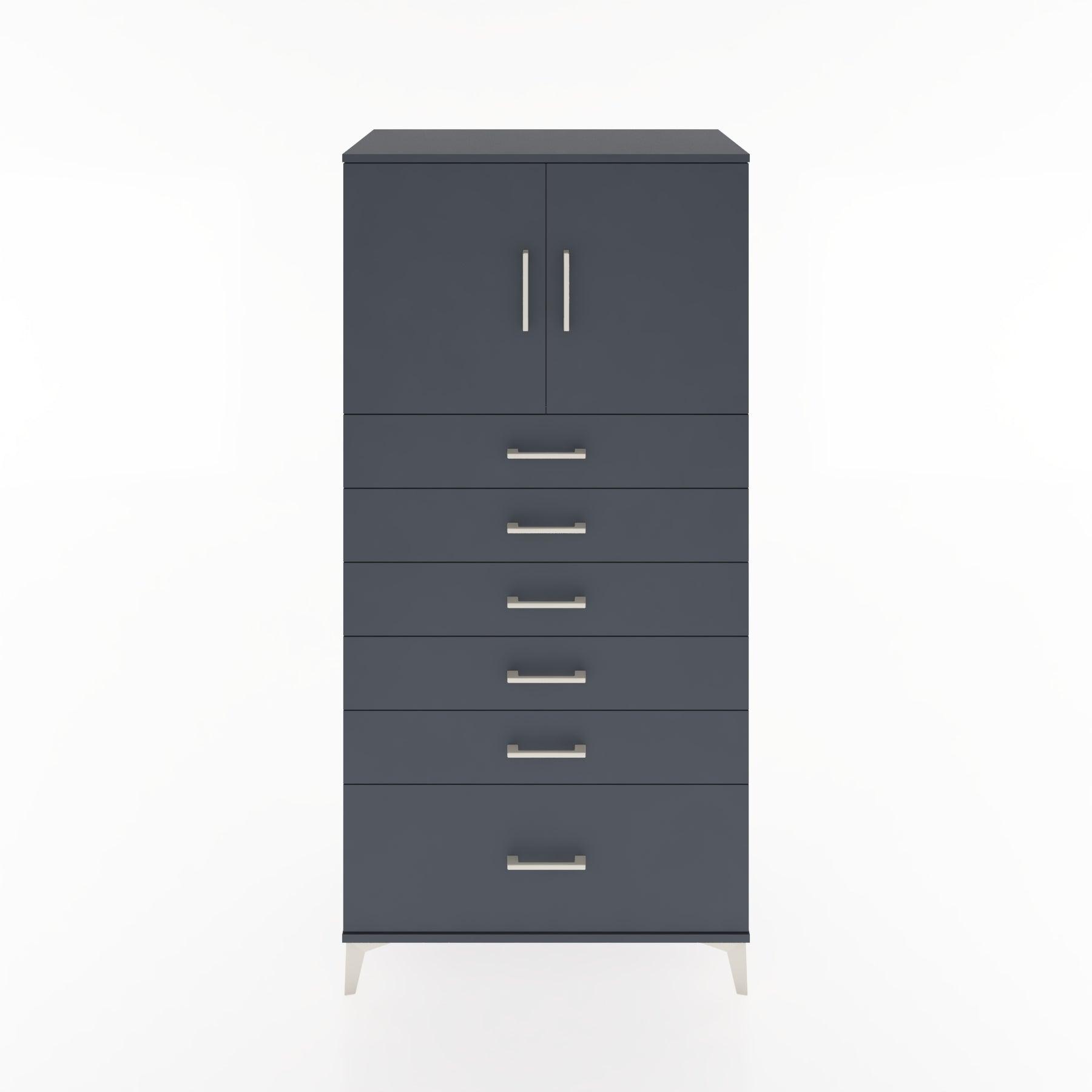 Woodntry Modular Cabinet Anthracite 88x44x170 cm with Doors and Drawers KC11-2