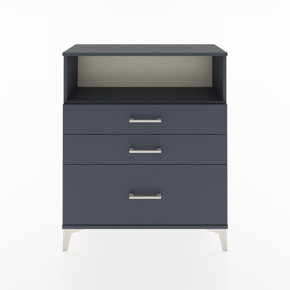 Woodntry Modüler Şifonyer Antrasit 88x30x94 cm Çekmeceli ve Raflı CR13-2