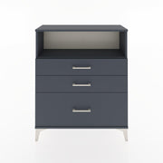 Woodntry Modüler Şifonyer Antrasit 88x30x94 cm Çekmeceli ve Raflı CR13-2
