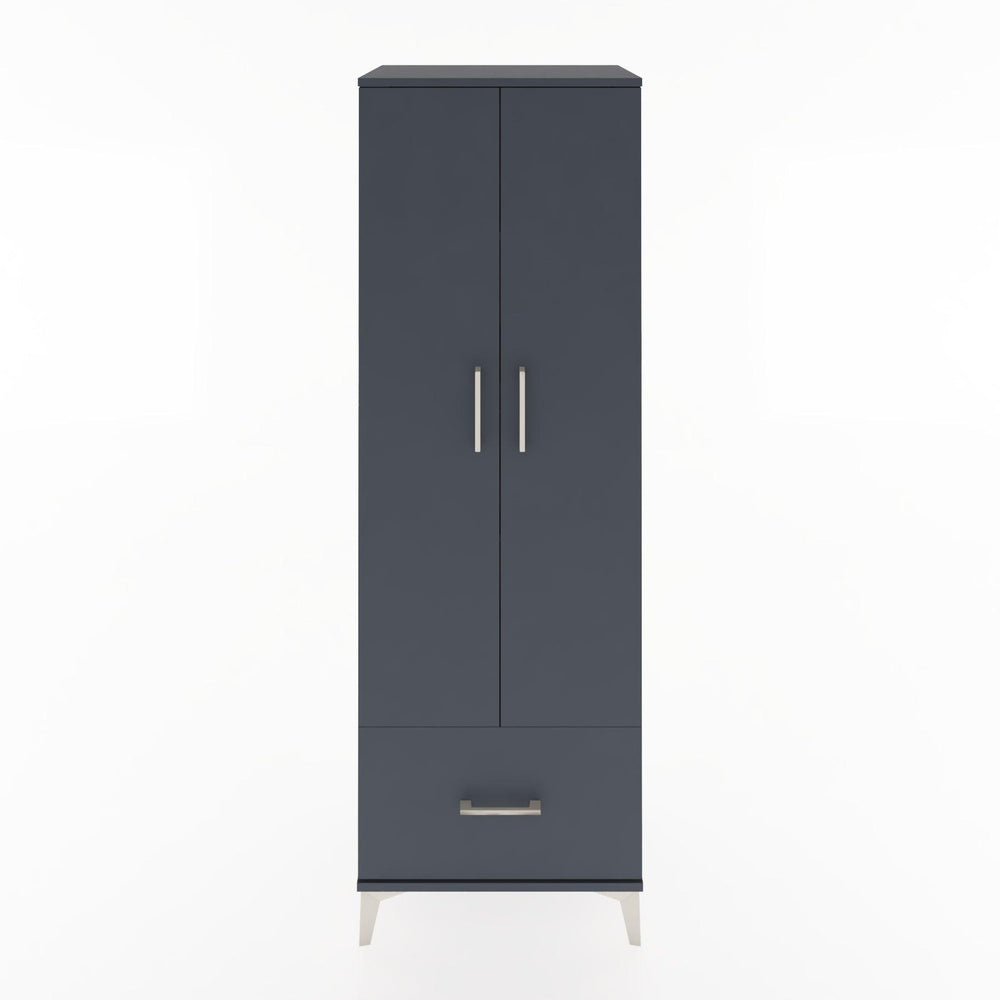 Woodntry Modüler Dolap Antrasit 60x44x170 cm Kapaklı ve Çekmeceli KC16-2