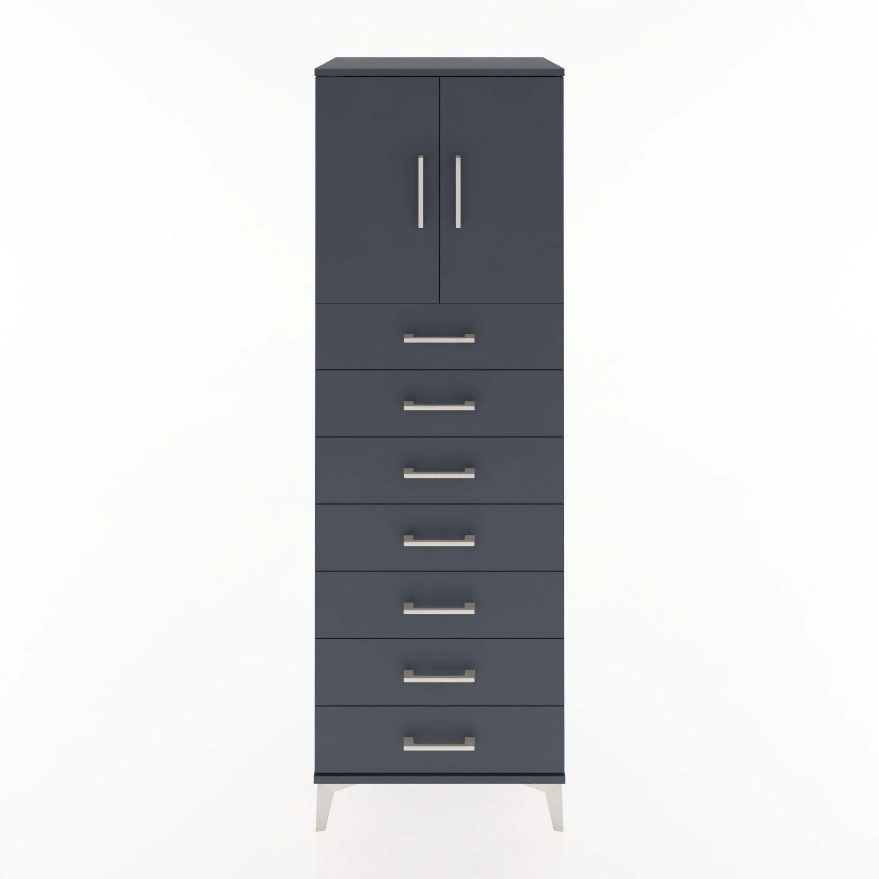 Woodntry Modüler Dolap Antrasit 60x44x170 cm Kapaklı ve Çekmeceli KC2-2