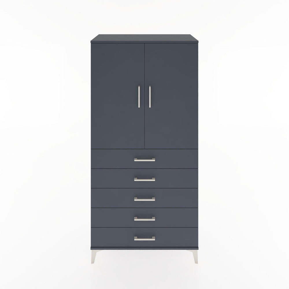 Woodntry Modüler Dolap Antrasit 88x44x170 cm Kapaklı ve Çekmeceli KC4-2