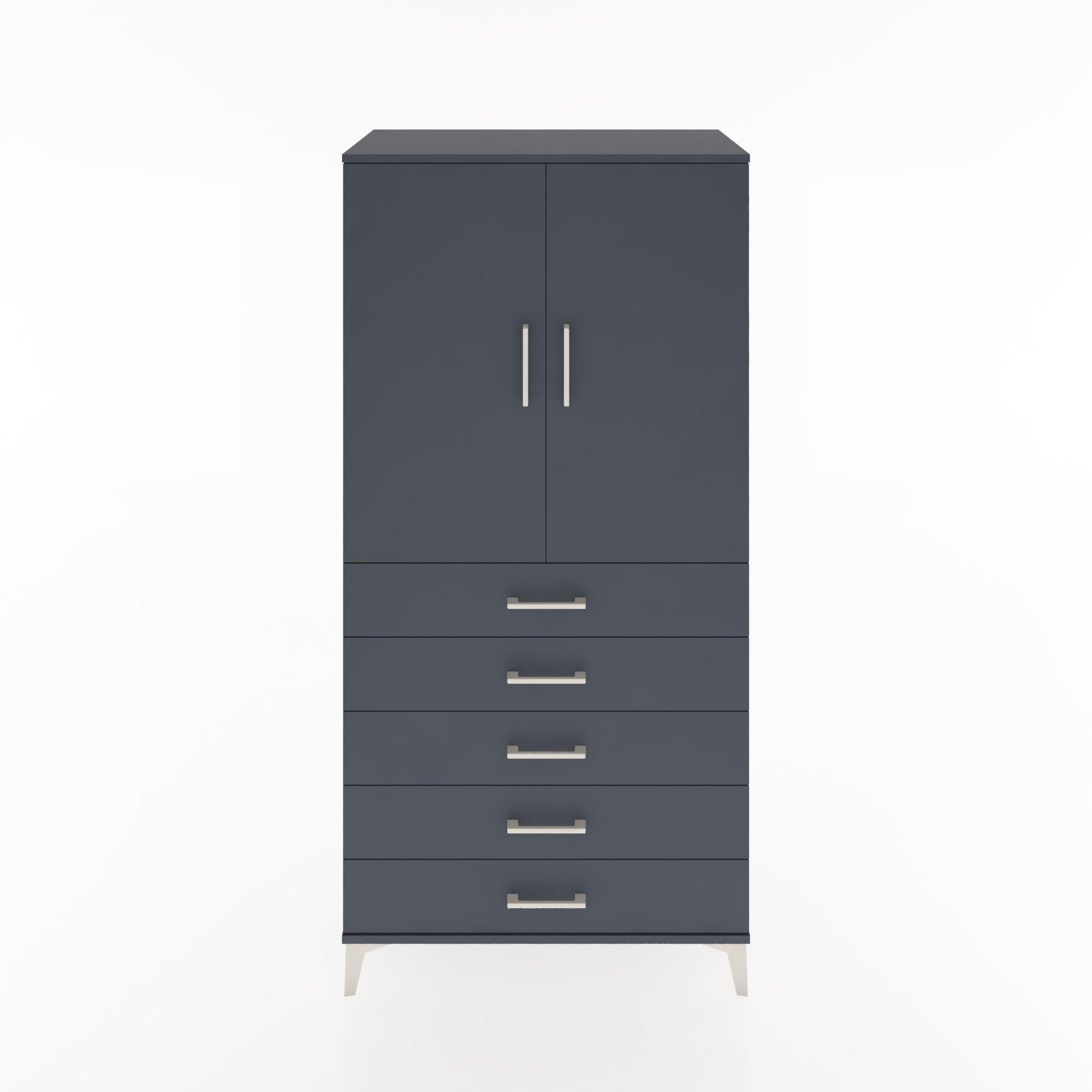 Woodntry Modular Cabinet Anthracite 88x44x170 cm with Doors and Drawers KC4-2
