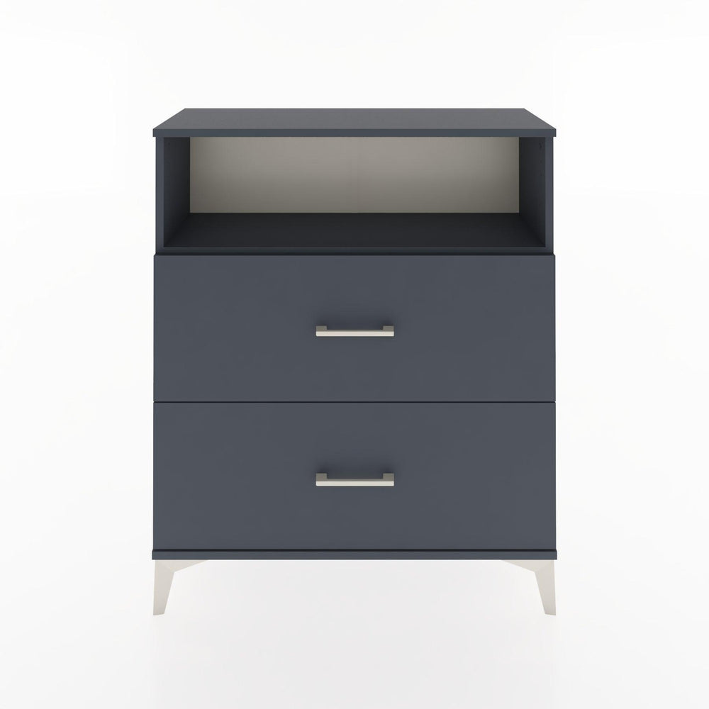 Woodntry Modüler Şifonyer Antrasit 88x30x94 cm Çekmeceli ve Raflı CR16-2