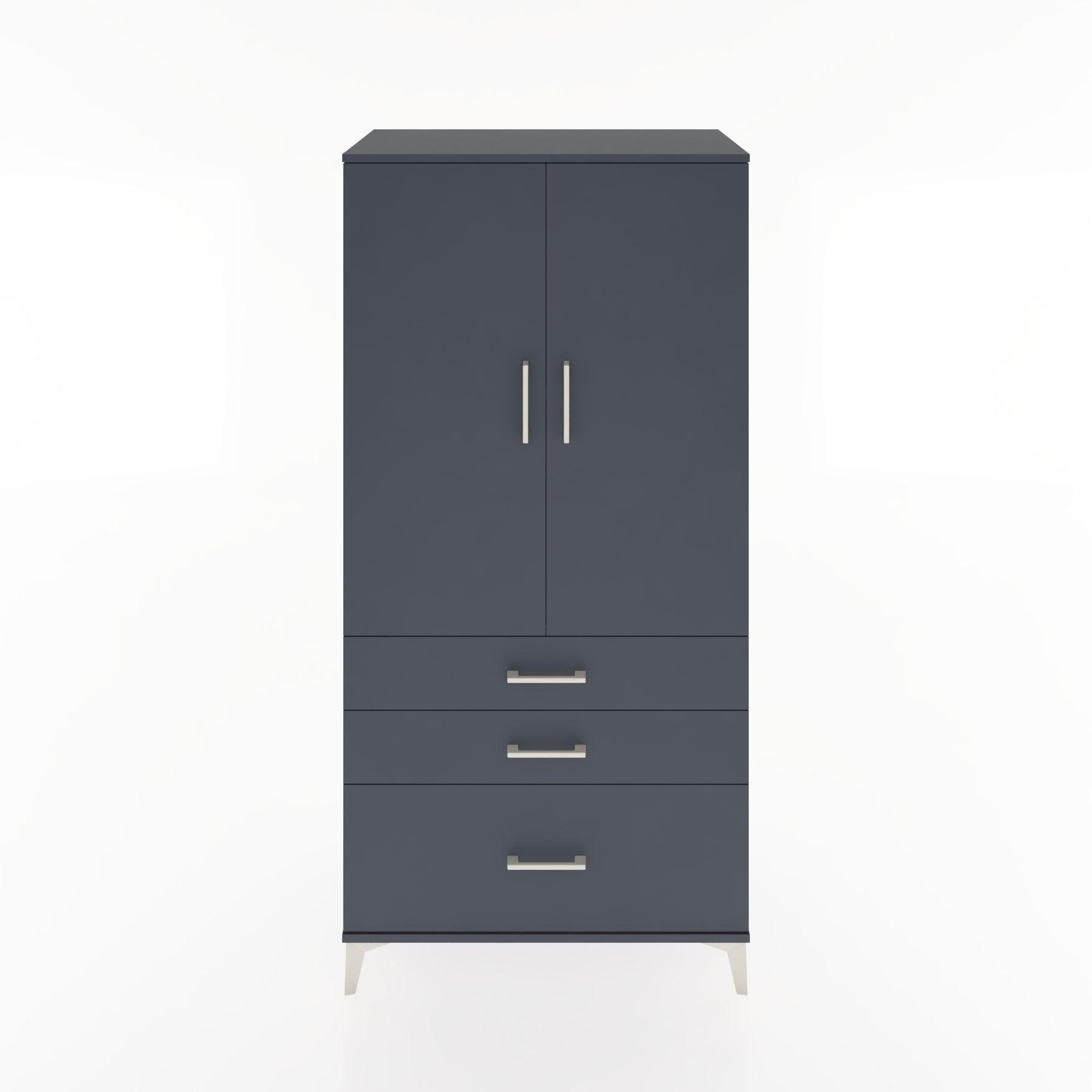 Woodntry Modular Cabinet Anthracite 88x44x170 cm with Doors and Drawers KC14-2