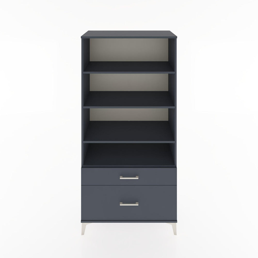 Woodntry Modüler Dolap Antrasit 88x44x170 cm Çekmeceli ve Raflı CR43-2