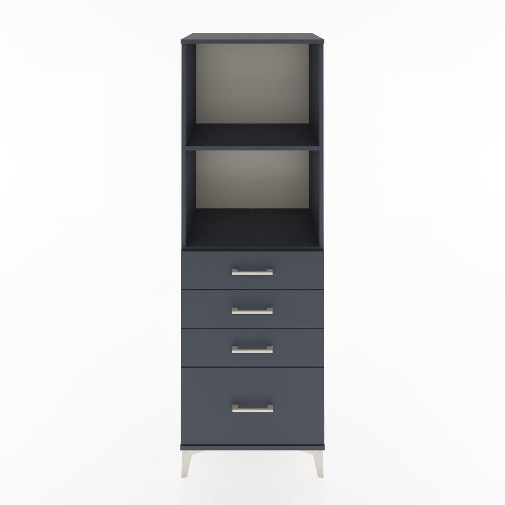 Woodntry Modüler Dolap Antrasit 60x44x170 cm Çekmeceli ve Raflı CR41-2