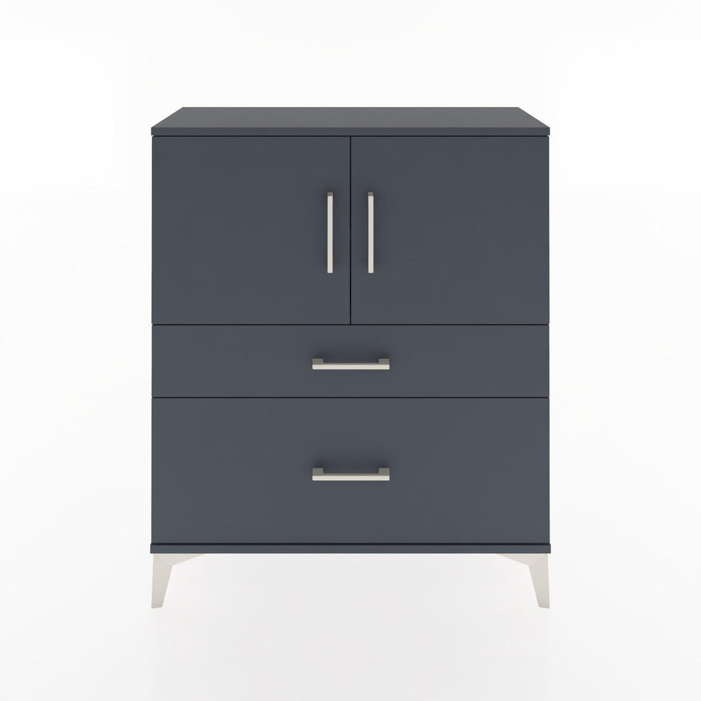 Woodntry Modüler Şifonyer Antrasit 88x30x94 cm Kapaklı ve Çekmeceli KC11-2