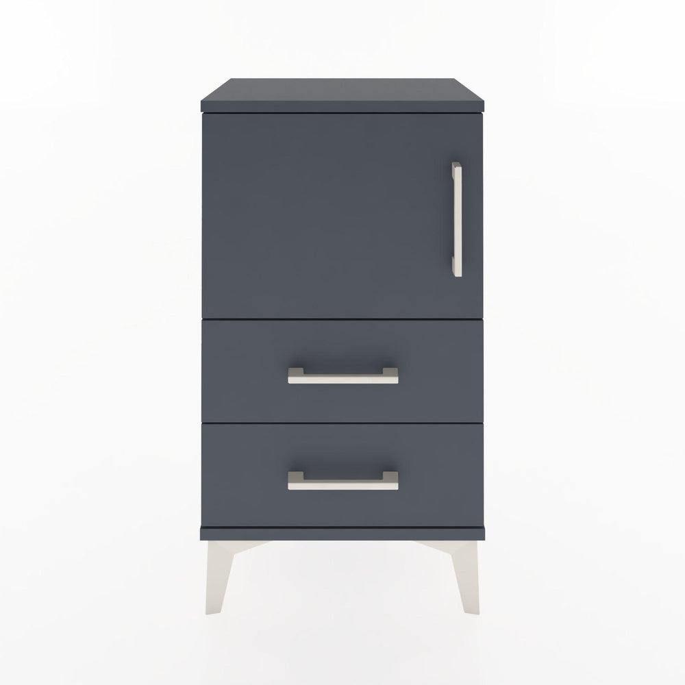 Woodntry Modüler Komodin Kapaklı 2 Çekmeceli 44x30x68 cm Antrasit - Woodntry