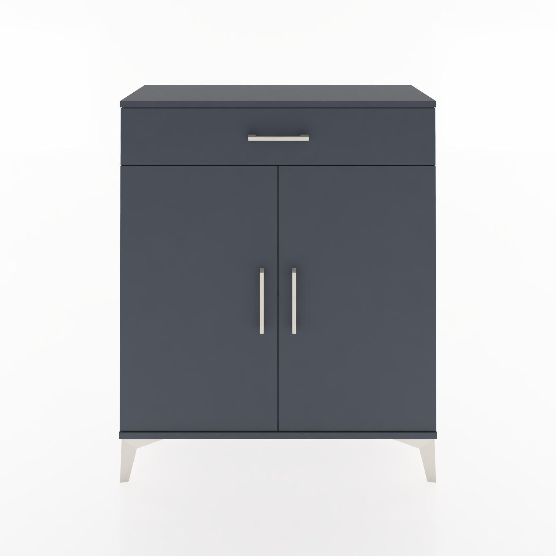 Woodntry Modüler Şifonyer Antrasit 88x30x94 cm Kapaklı ve Çekmeceli KC1-2
