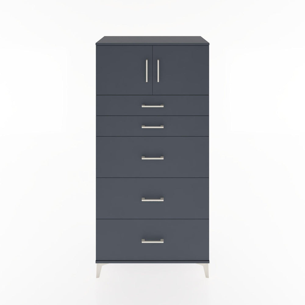 Woodntry Modüler Dolap Antrasit 88x44x170 cm Kapaklı ve Çekmeceli KC22-2