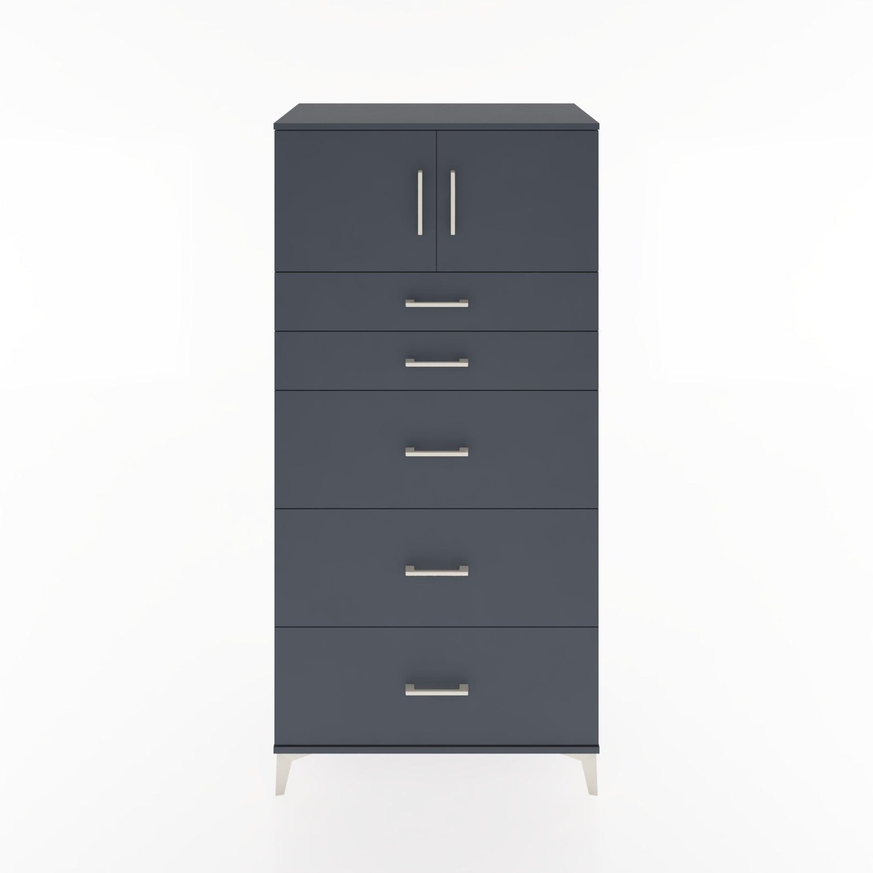 Woodntry Modular Cabinet Anthracite 88x44x170 cm with Doors and Drawers KC22-2