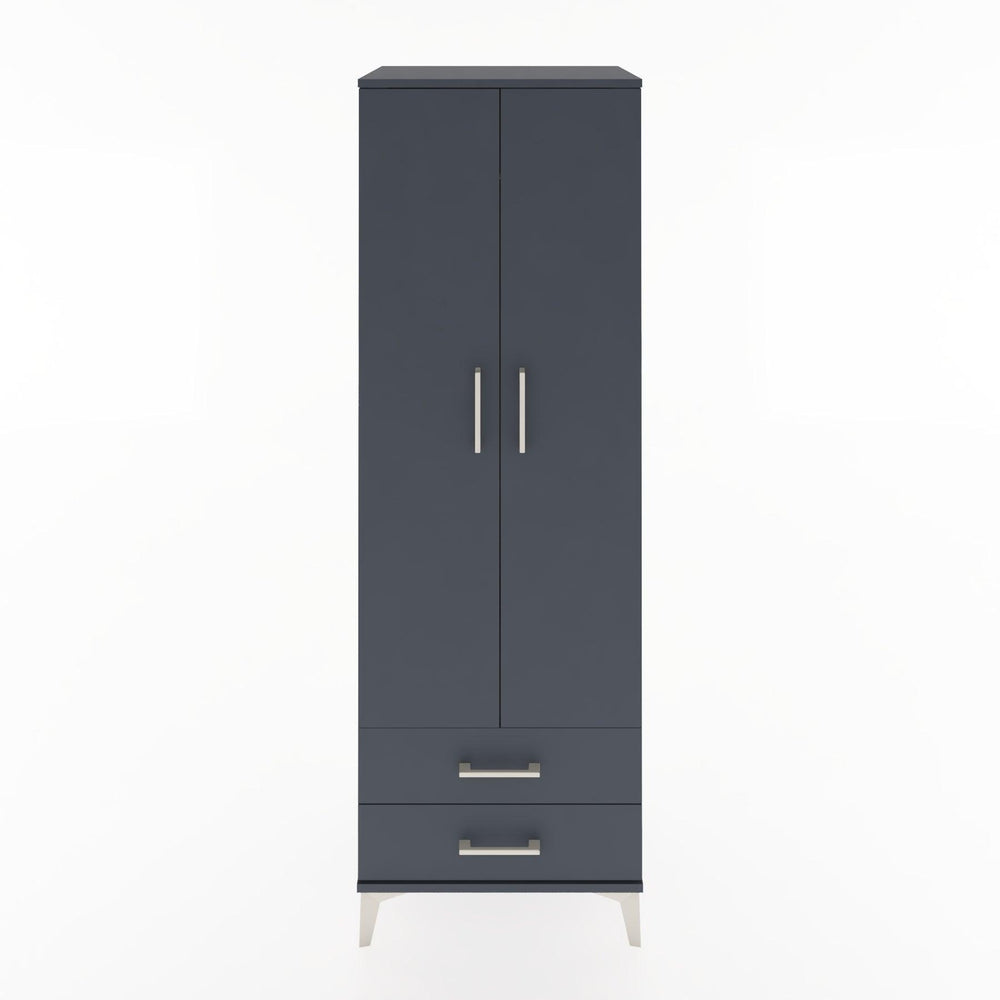 Woodntry Modüler Dolap Antrasit 60x44x170 cm Kapaklı ve Çekmeceli KC29-2