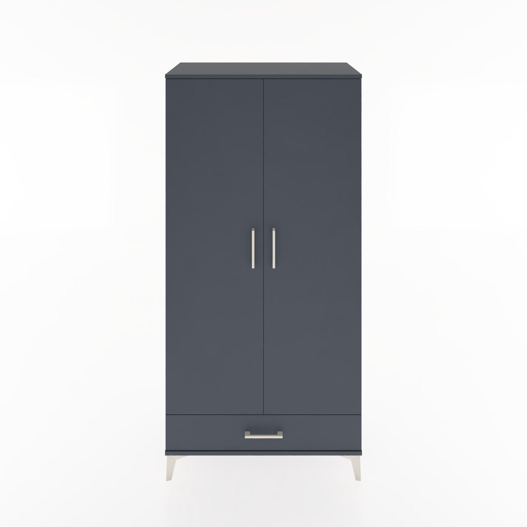 Woodntry Modüler Dolap Antrasit 88x44x170 cm Kapaklı ve Çekmeceli KC30-2