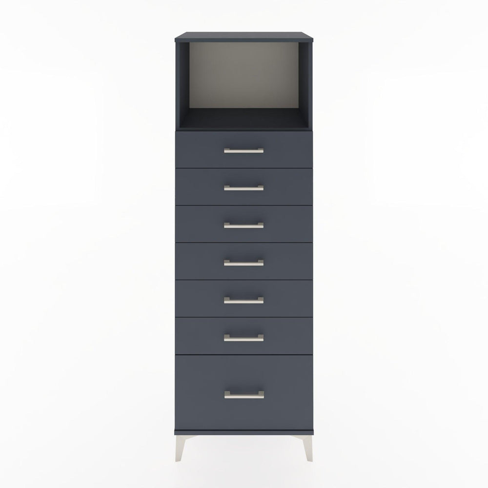 Woodntry Modüler Dolap Antrasit 60x44x170 cm Çekmeceli ve Raflı CR38-2