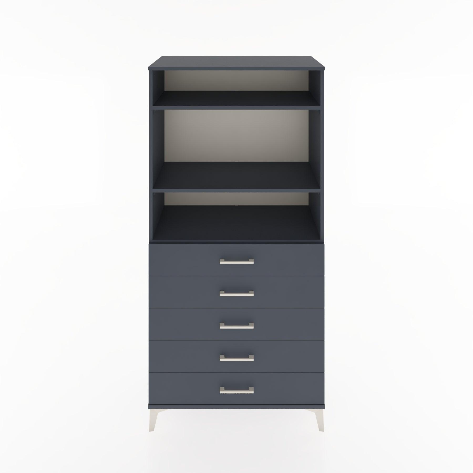 Woodntry Modular Cabinet Anthracite 88x44x170 cm with Drawers and Shelves CR35-2