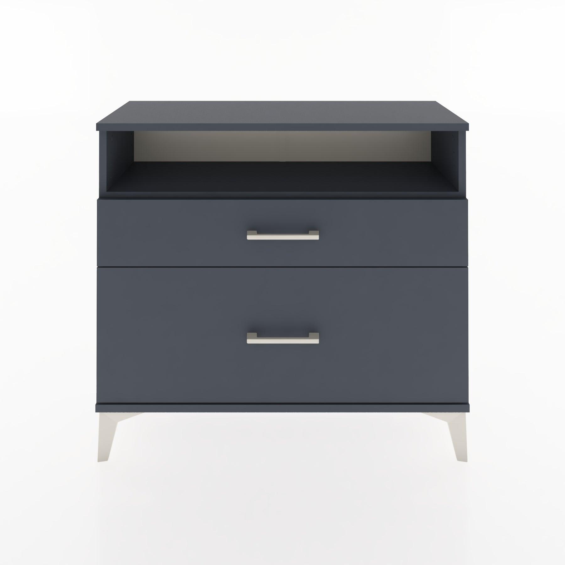 Woodntry Modüler Şifonyer İki Çekmeceli V6 88x30x68 cm Antrasit - Woodntry