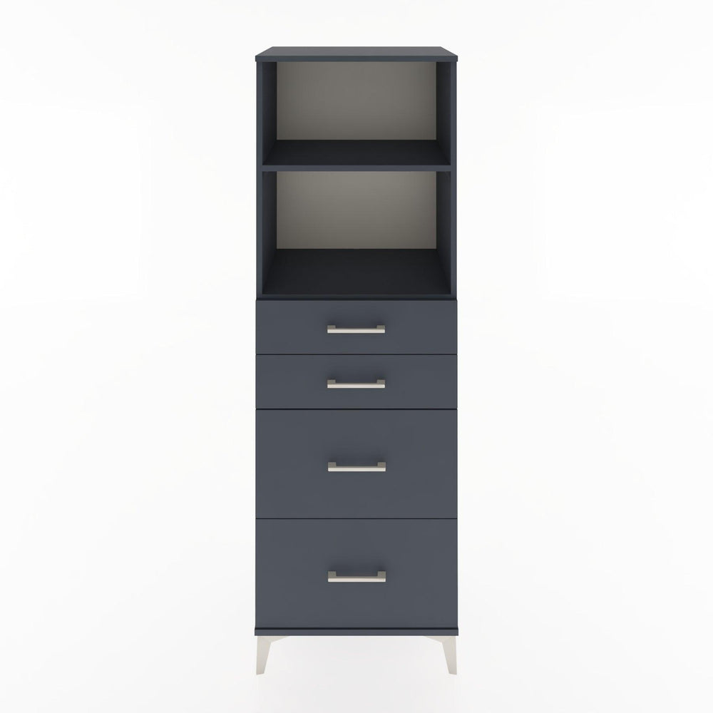 Woodntry Modüler Dolap Antrasit 60x44x170 cm Çekmeceli ve Raflı CR46-2