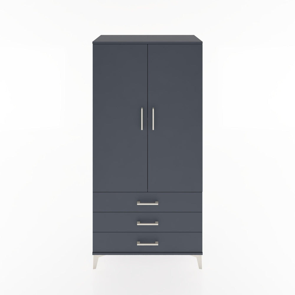 Woodntry Modüler Dolap Antrasit 88x44x170 cm Kapaklı ve Çekmeceli KC6-2