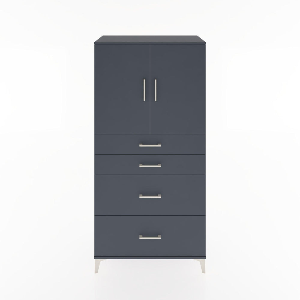 Woodntry Modüler Dolap Antrasit 88x44x170 cm Kapaklı ve Çekmeceli KC19-2