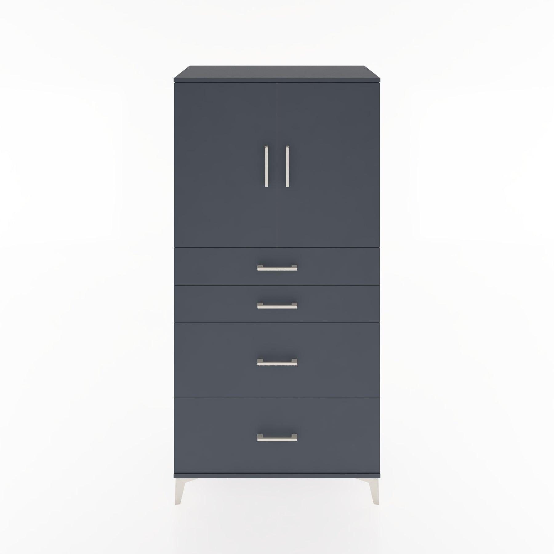 Woodntry Modular Cabinet Anthracite 88x44x170 cm with Doors and Drawers KC19-2