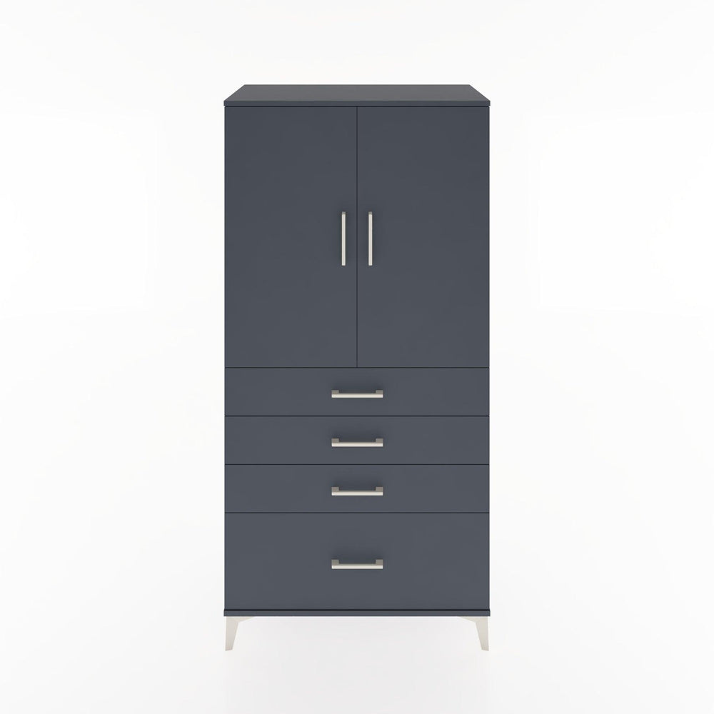 Woodntry Modüler Dolap Antrasit 88x44x170 cm Kapaklı ve Çekmeceli KC13-2