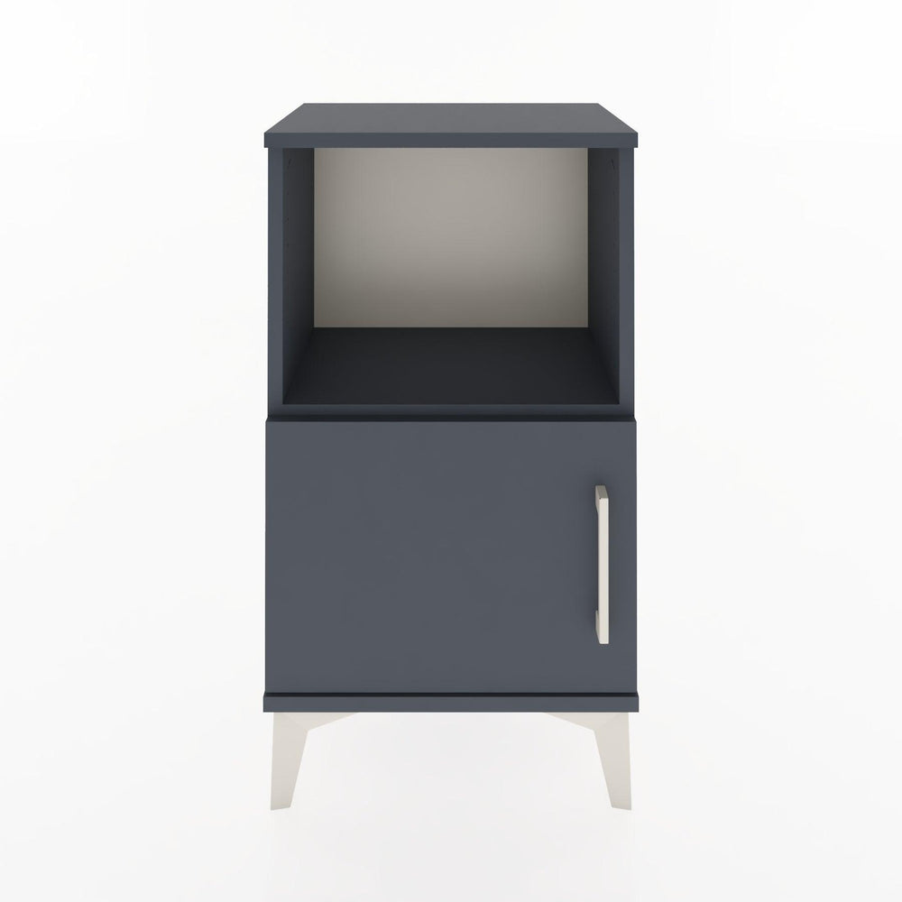 Woodntry Modüler Komodin Raf ve Tek Kapaklı V1 44x30x68 cm Antrasit - Woodntry