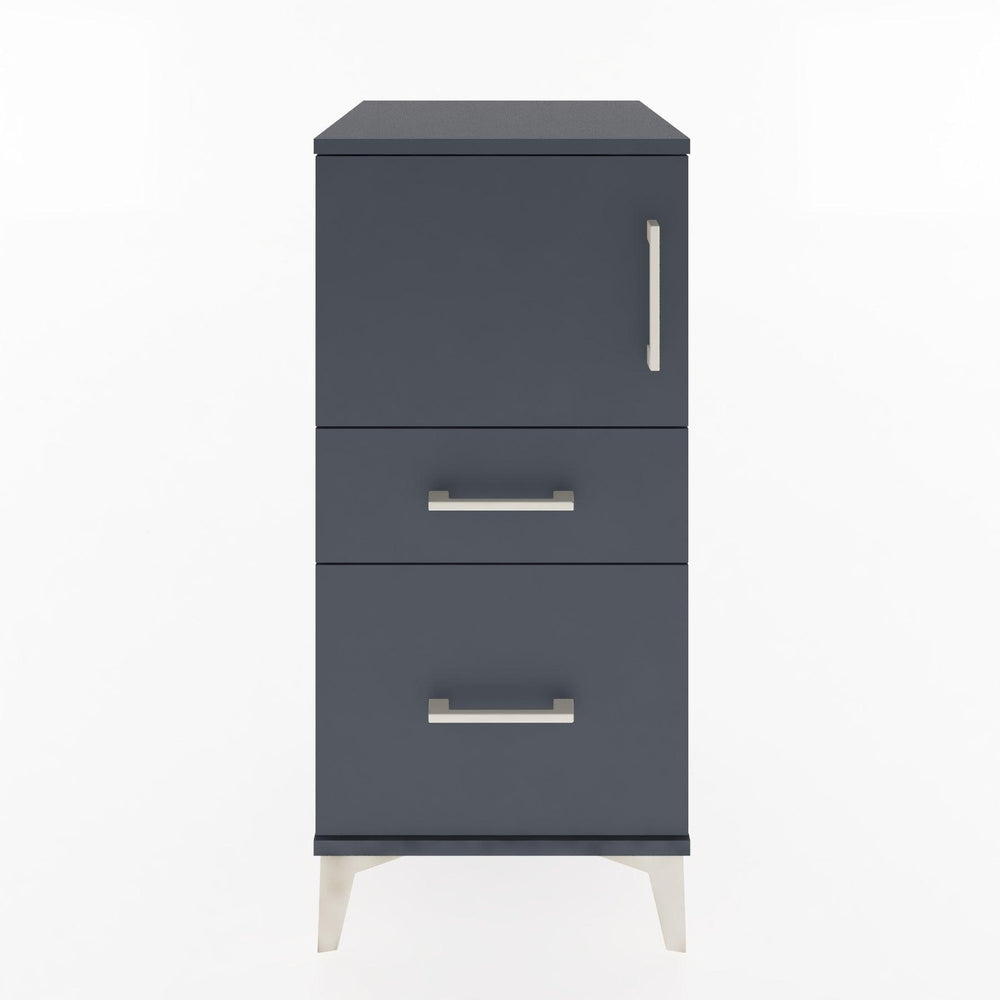 Woodntry Modüler Komodin Antrasit 44x44x84 cm Kapaklı ve Çekmeceli KC45-2