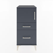 Woodntry Modular Nightstand Anthracite 44x44x84 cm with Cover and Drawer KC45-2