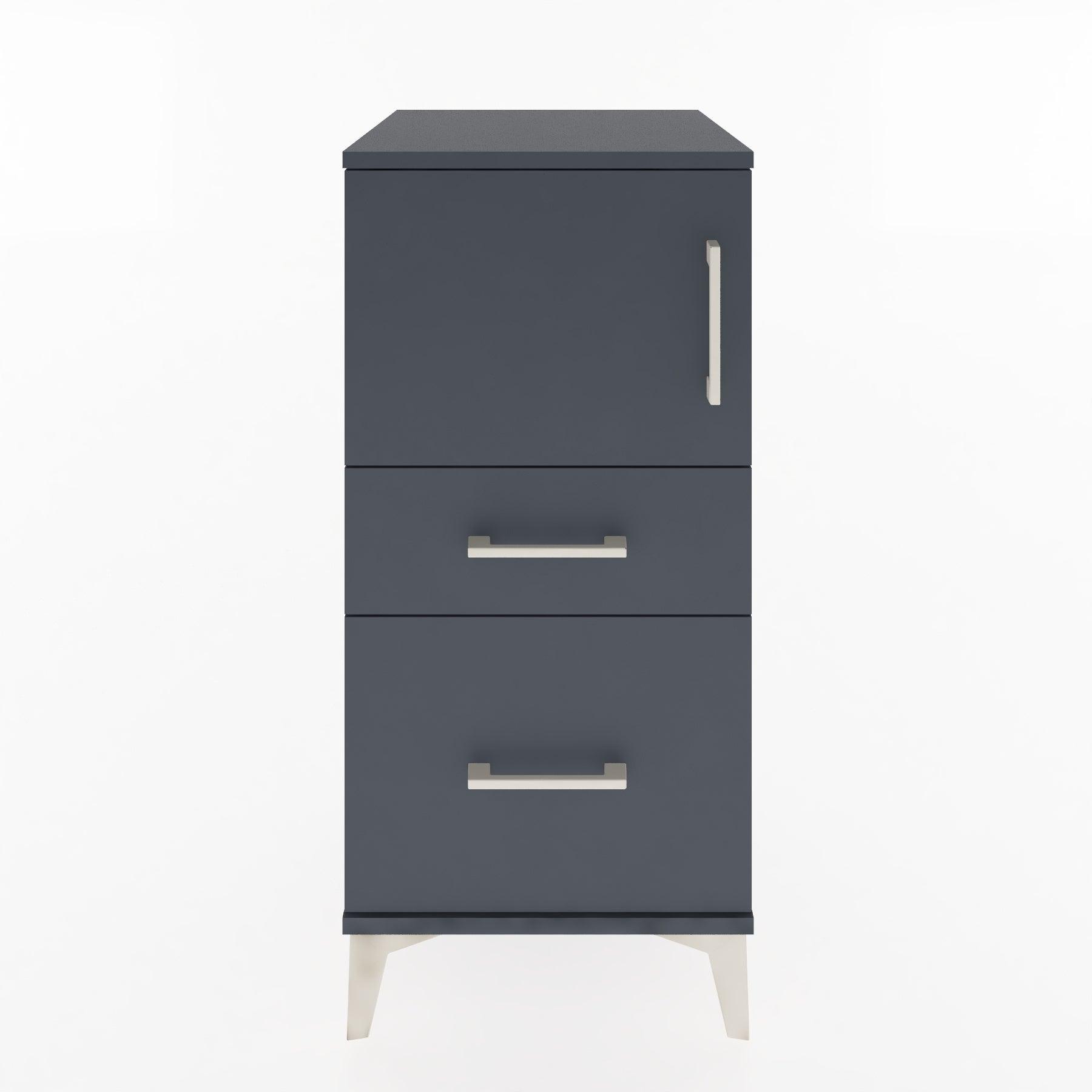 Woodntry Modular Nightstand Anthracite 44x44x84 cm with Cover and Drawer KC45-2