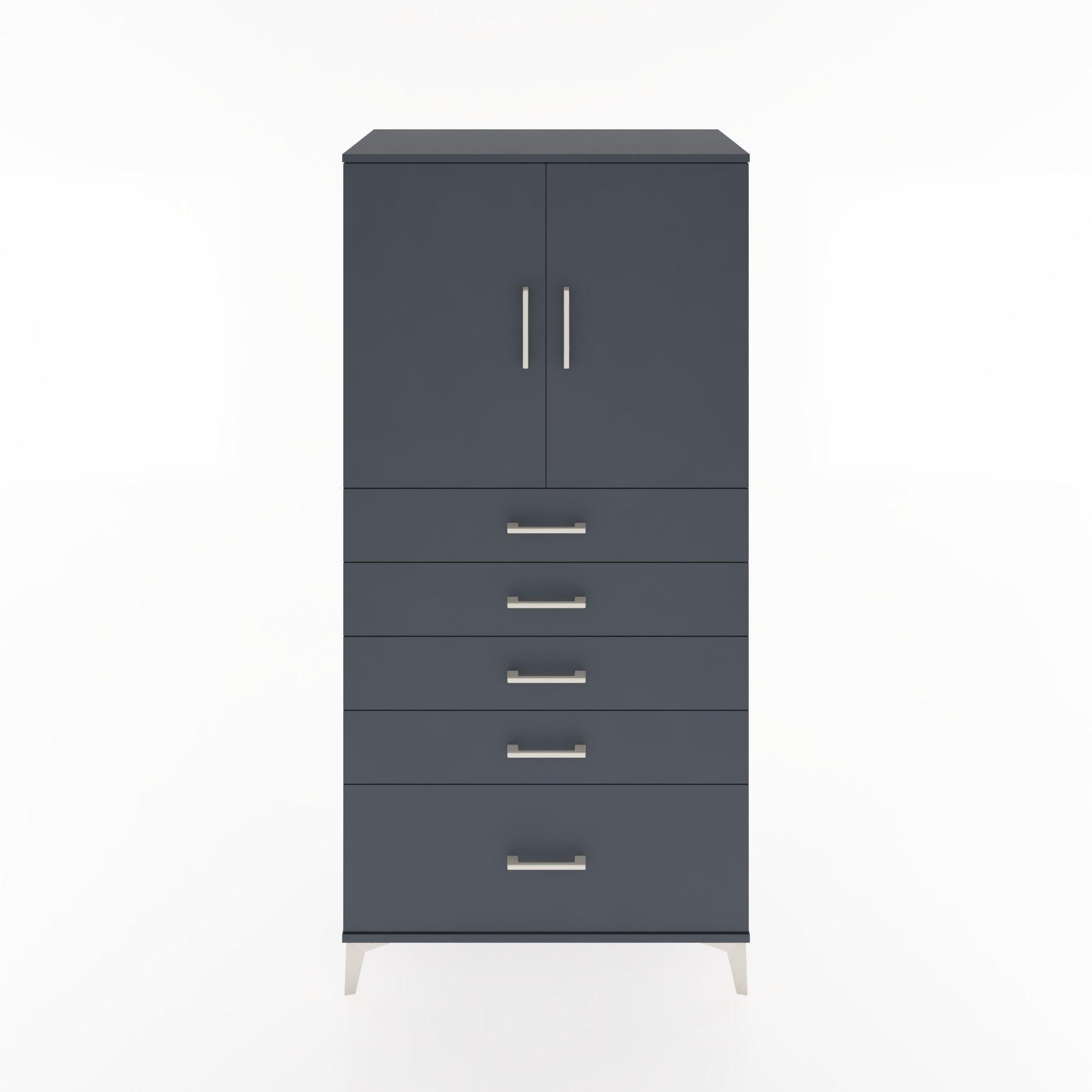 Woodntry Modular Cabinet Anthracite 88x44x170 cm with Doors and Drawers KC12-2