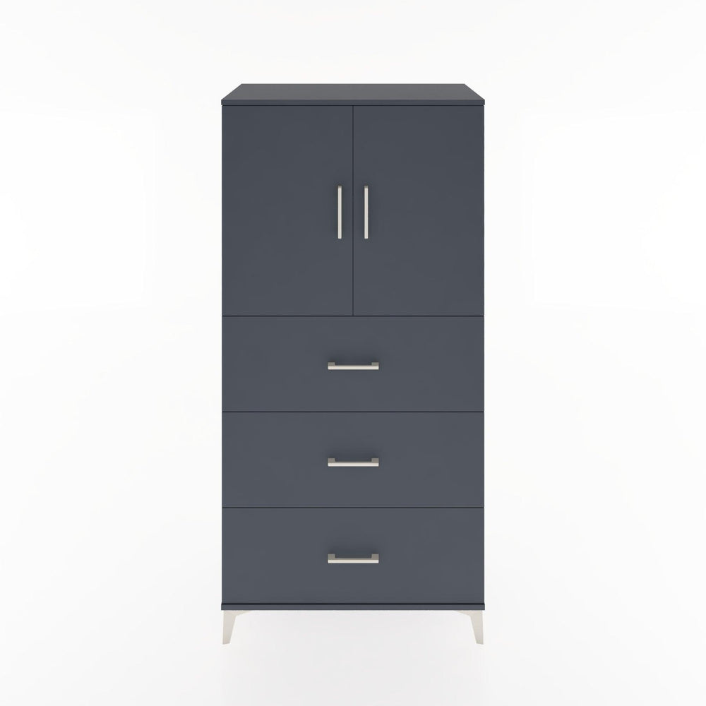 Woodntry Modüler Dolap Antrasit 88x44x170 cm Kapaklı ve Çekmeceli KC24-2
