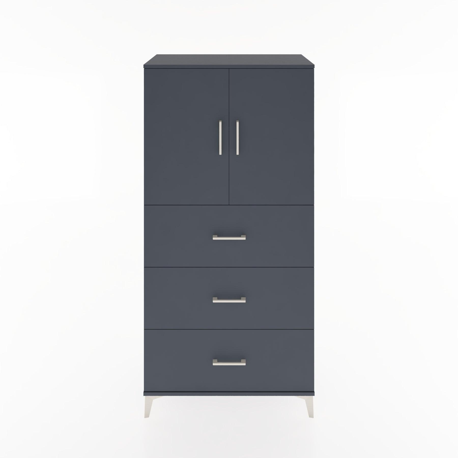 Woodntry Modular Cabinet Anthracite 88x44x170 cm with Doors and Drawers KC24-2