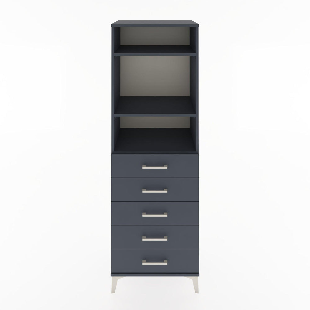 Woodntry Modüler Dolap Antrasit 60x44x170 cm Çekmeceli ve Raflı CR35-2