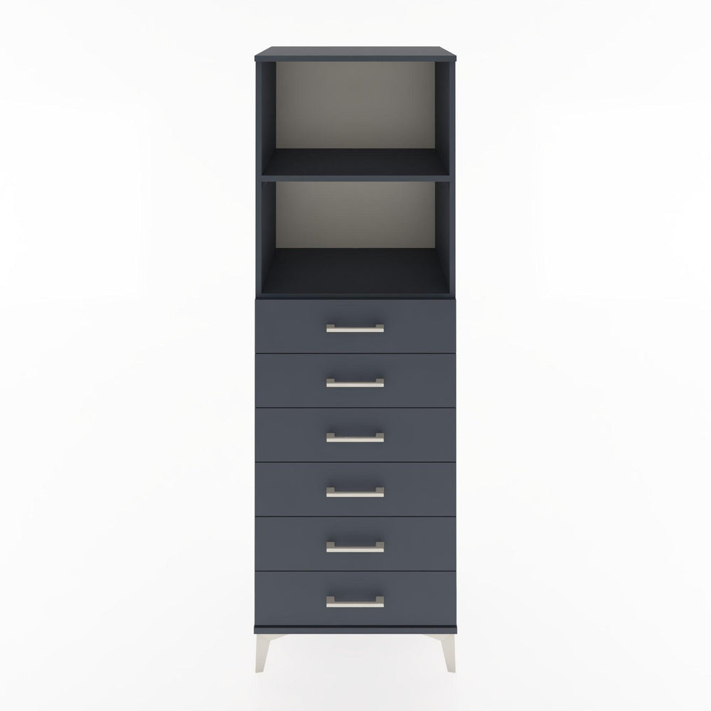 Woodntry Modüler Dolap Antrasit 60x44x170 cm Çekmeceli ve Raflı CR34-2