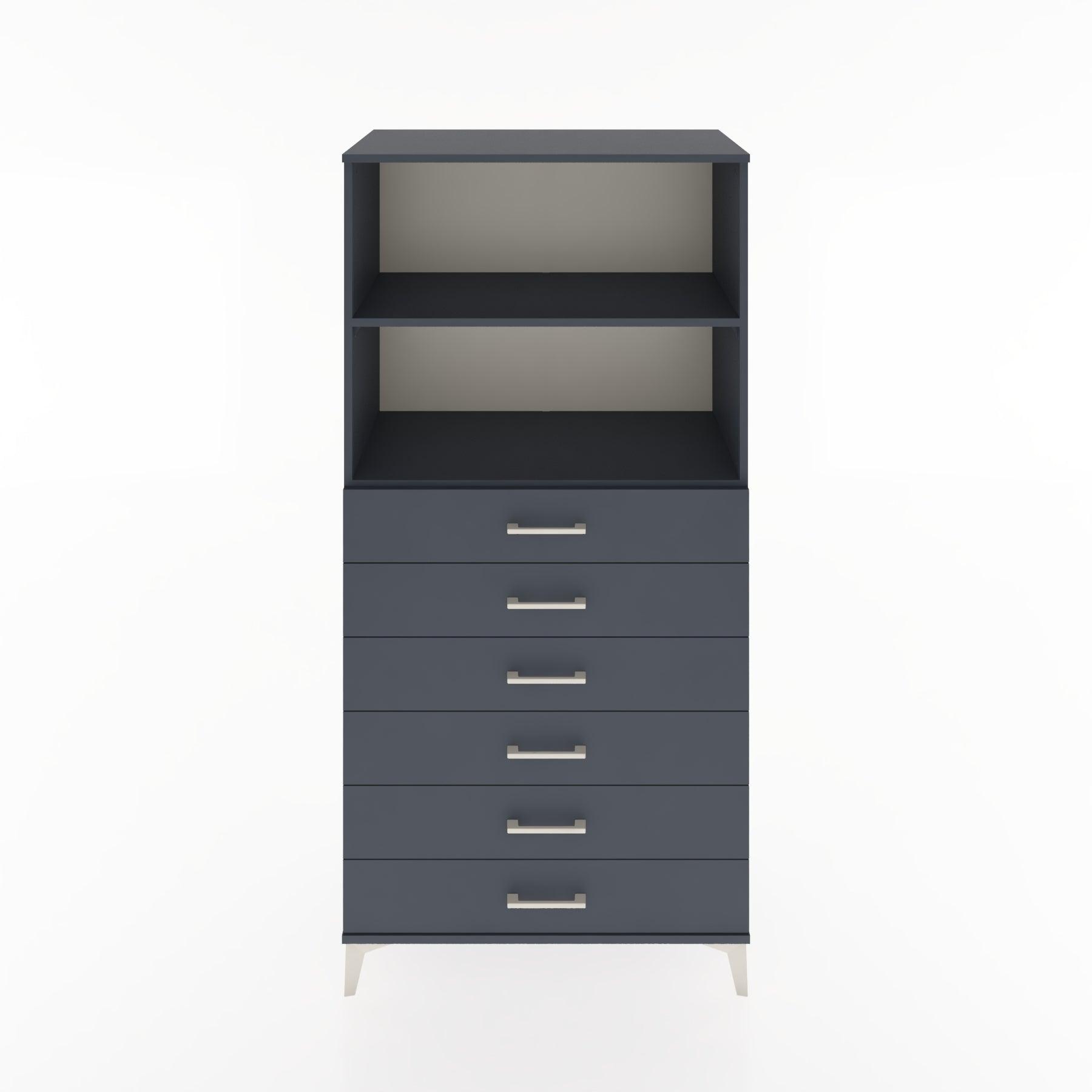 Woodntry Modular Cabinet Anthracite 88x44x170 cm with Drawers and Shelves CR34-2